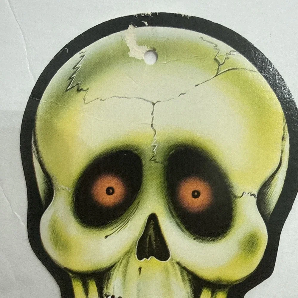 Halloween Beistle Witch Skeleton 2 Crepe Paper Honeycomb Decoration Vtg 1984 USA